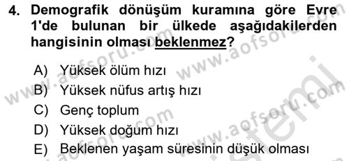 Temel Gerontoloji Dersi 2022 - 2023 Yılı Yaz Okulu Sınav Soruları 4. Soru