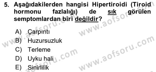 Temel Gerontoloji Dersi 2023 - 2024 Yılı (Final) Dönem Sonu Sınav Soruları 5. Soru