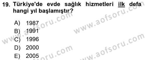 Temel Gerontoloji Dersi 2024 - 2025 Yılı Yaz Okulu Sınav Soruları 19. Soru