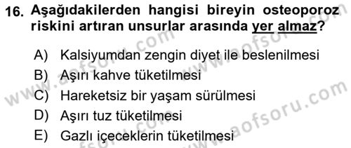 Temel Gerontoloji Dersi 2025 - 2026 Yılı (Vize) Ara Sınav Soruları 16. Soru