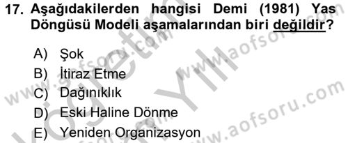 Yaşlı Bakımı İlke Ve Uygulamaları Dersi 2016 - 2017 Yılı 3 Ders Sınav Soruları 17. Soru