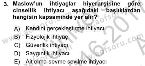Yaşlı Bakımı İlke Ve Uygulamaları Dersi 2016 - 2017 Yılı (Vize) Ara Sınav Soruları 3. Soru