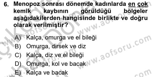 Yaşlı Bakımı İlke Ve Uygulamaları Dersi 2016 - 2017 Yılı (Vize) Ara Sınav Soruları 6. Soru