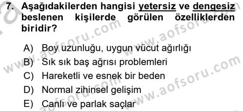 Yaşlı Bakımı İlke Ve Uygulamaları Dersi 2016 - 2017 Yılı (Vize) Ara Sınav Soruları 7. Soru