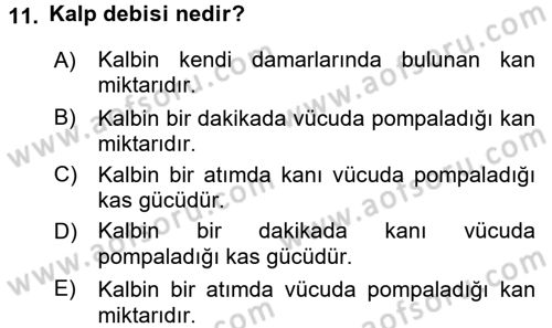 Yaşlı Bakımı İlke Ve Uygulamaları Dersi 2016 - 2017 Yılı (Final) Dönem Sonu Sınav Soruları 11. Soru