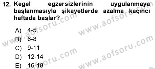Yaşlı Bakımı İlke Ve Uygulamaları Dersi 2016 - 2017 Yılı (Final) Dönem Sonu Sınav Soruları 12. Soru