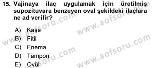 Yaşlı Bakımı İlke Ve Uygulamaları Dersi 2016 - 2017 Yılı (Final) Dönem Sonu Sınav Soruları 15. Soru