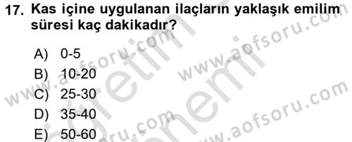 Yaşlı Bakımı İlke Ve Uygulamaları Dersi 2016 - 2017 Yılı (Final) Dönem Sonu Sınav Soruları 17. Soru