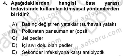 Yaşlı Bakımı İlke Ve Uygulamaları Dersi 2016 - 2017 Yılı (Final) Dönem Sonu Sınav Soruları 4. Soru