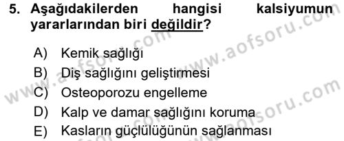 Yaşlı Bakımı İlke Ve Uygulamaları Dersi 2016 - 2017 Yılı (Final) Dönem Sonu Sınav Soruları 5. Soru