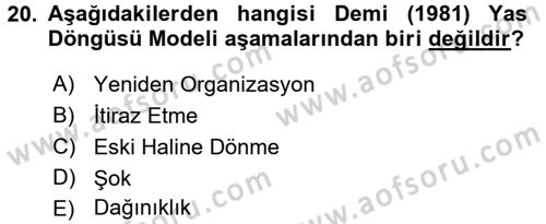 Yaşlı Bakımı İlke Ve Uygulamaları Dersi 2017 - 2018 Yılı 3 Ders Sınav Soruları 20. Soru