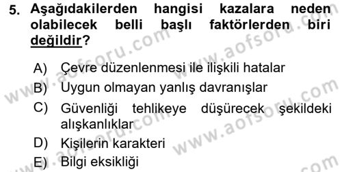 Yaşlı Bakımı İlke Ve Uygulamaları Dersi 2017 - 2018 Yılı 3 Ders Sınav Soruları 5. Soru