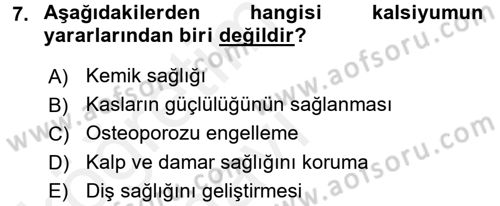 Yaşlı Bakımı İlke Ve Uygulamaları Dersi 2017 - 2018 Yılı 3 Ders Sınav Soruları 7. Soru