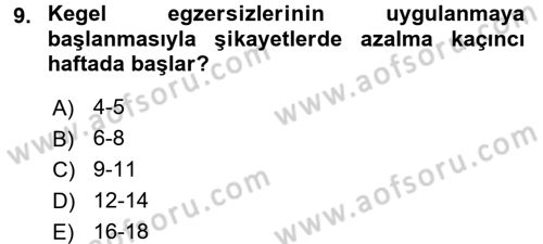 Yaşlı Bakımı İlke Ve Uygulamaları Dersi 2017 - 2018 Yılı 3 Ders Sınav Soruları 9. Soru