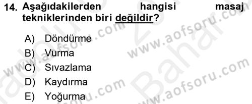 Yaşlı Bakımı İlke Ve Uygulamaları Dersi 2017 - 2018 Yılı (Vize) Ara Sınav Soruları 14. Soru