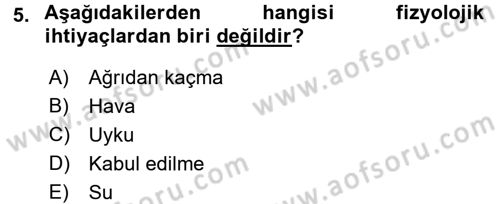 Yaşlı Bakımı İlke Ve Uygulamaları Dersi 2017 - 2018 Yılı (Vize) Ara Sınav Soruları 5. Soru