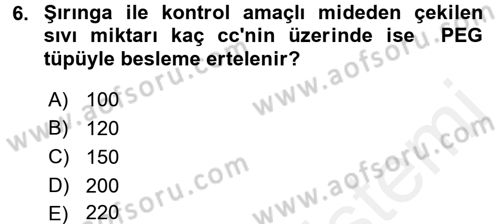 Yaşlı Bakımı İlke Ve Uygulamaları Dersi 2017 - 2018 Yılı (Vize) Ara Sınav Soruları 6. Soru