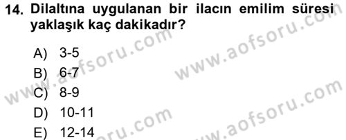 Yaşlı Bakımı İlke Ve Uygulamaları Dersi 2017 - 2018 Yılı (Final) Dönem Sonu Sınav Soruları 14. Soru