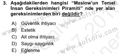Yaşlı Bakımı İlke Ve Uygulamaları Dersi 2017 - 2018 Yılı (Final) Dönem Sonu Sınav Soruları 3. Soru
