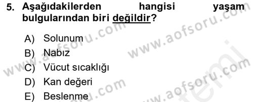Yaşlı Bakımı İlke Ve Uygulamaları Dersi 2017 - 2018 Yılı (Final) Dönem Sonu Sınav Soruları 5. Soru