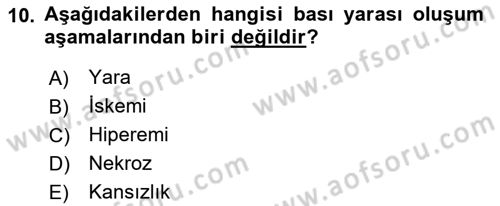 Yaşlı Bakımı İlke Ve Uygulamaları Dersi 2018 - 2019 Yılı 3 Ders Sınav Soruları 10. Soru