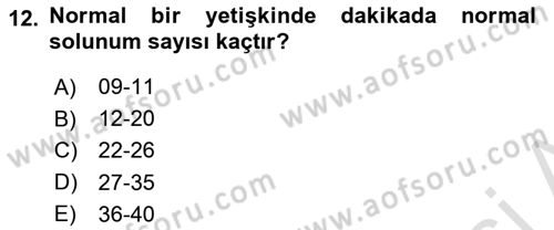 Yaşlı Bakımı İlke Ve Uygulamaları Dersi 2018 - 2019 Yılı 3 Ders Sınav Soruları 12. Soru