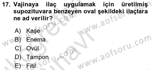 Yaşlı Bakımı İlke Ve Uygulamaları Dersi 2018 - 2019 Yılı 3 Ders Sınav Soruları 17. Soru