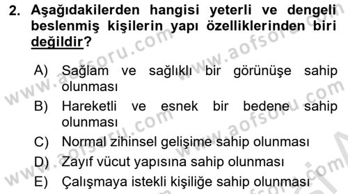 Yaşlı Bakımı İlke Ve Uygulamaları Dersi 2018 - 2019 Yılı 3 Ders Sınav Soruları 2. Soru