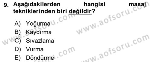 Yaşlı Bakımı İlke Ve Uygulamaları Dersi 2018 - 2019 Yılı 3 Ders Sınav Soruları 9. Soru