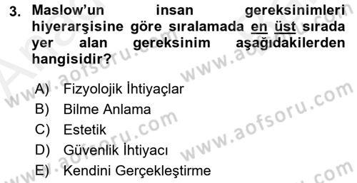 Yaşlı Bakımı İlke Ve Uygulamaları Dersi 2018 - 2019 Yılı (Vize) Ara Sınav Soruları 3. Soru