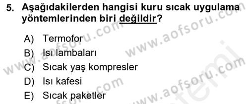 Yaşlı Bakımı İlke Ve Uygulamaları Dersi 2018 - 2019 Yılı (Final) Dönem Sonu Sınav Soruları 5. Soru