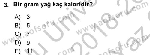 Yaşlı Bakımı İlke Ve Uygulamaları Dersi 2018 - 2019 Yılı Yaz Okulu Sınav Soruları 3. Soru