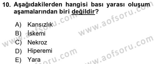 Yaşlı Bakımı İlke Ve Uygulamaları Dersi 2020 - 2021 Yılı Yaz Okulu Sınav Soruları 10. Soru