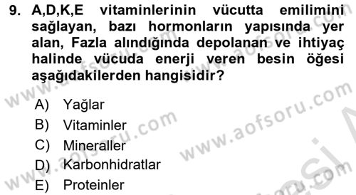 Yaşlı Bakımı İlke Ve Uygulamaları Dersi 2021 - 2022 Yılı (Vize) Ara Sınav Soruları 9. Soru