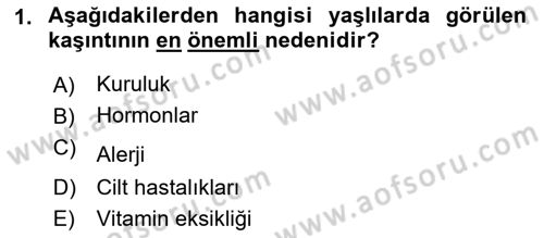 Yaşlı Bakımı İlke Ve Uygulamaları Dersi 2021 - 2022 Yılı (Final) Dönem Sonu Sınav Soruları 1. Soru