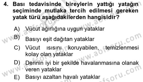 Yaşlı Bakımı İlke Ve Uygulamaları Dersi 2021 - 2022 Yılı (Final) Dönem Sonu Sınav Soruları 4. Soru