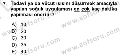 Yaşlı Bakımı İlke Ve Uygulamaları Dersi 2021 - 2022 Yılı (Final) Dönem Sonu Sınav Soruları 7. Soru