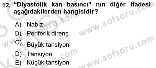 Yaşlı Bakımı İlke Ve Uygulamaları Dersi 2022 - 2023 Yılı Yaz Okulu Sınav Soruları 12. Soru