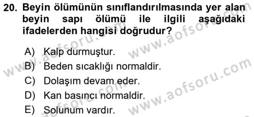 Yaşlı Bakımı İlke Ve Uygulamaları Dersi 2022 - 2023 Yılı Yaz Okulu Sınav Soruları 20. Soru