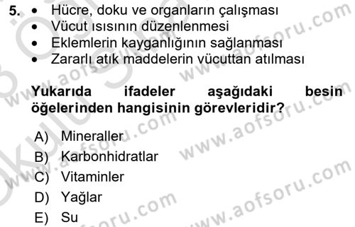 Yaşlı Bakımı İlke Ve Uygulamaları Dersi 2022 - 2023 Yılı Yaz Okulu Sınav Soruları 5. Soru
