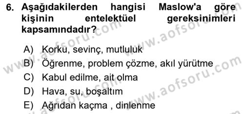 Yaşlı Bakımı İlke Ve Uygulamaları Dersi 2022 - 2023 Yılı Yaz Okulu Sınav Soruları 6. Soru