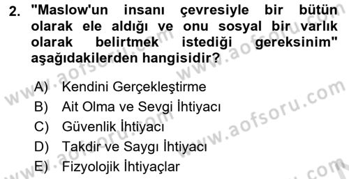 Yaşlı Bakımı İlke Ve Uygulamaları Dersi 2023 - 2024 Yılı (Vize) Ara Sınav Soruları 2. Soru