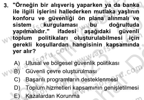 Yaşlı Bakımı İlke Ve Uygulamaları Dersi 2023 - 2024 Yılı (Vize) Ara Sınav Soruları 3. Soru