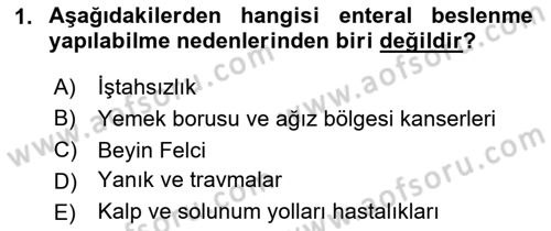 Yaşlı Bakımı İlke Ve Uygulamaları Dersi 2023 - 2024 Yılı (Final) Dönem Sonu Sınav Soruları 1. Soru