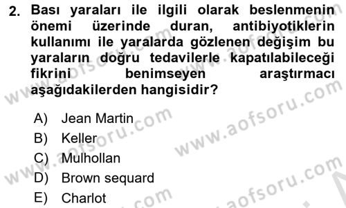 Yaşlı Bakımı İlke Ve Uygulamaları Dersi 2023 - 2024 Yılı (Final) Dönem Sonu Sınav Soruları 2. Soru