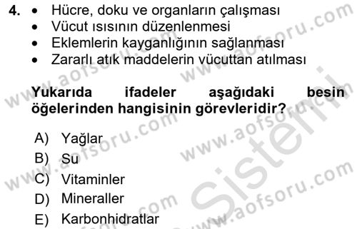 Yaşlı Bakımı İlke Ve Uygulamaları Dersi 2023 - 2024 Yılı Yaz Okulu Sınav Soruları 4. Soru