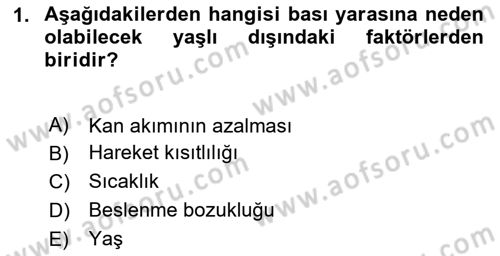 Yaşlı Bakımı İlke Ve Uygulamaları Dersi 2024 - 2025 Yılı (Final) Dönem Sonu Sınav Soruları 1. Soru
