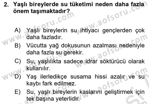 Yaşlı Bakımı İlke Ve Uygulamaları Dersi 2024 - 2025 Yılı (Final) Dönem Sonu Sınav Soruları 2. Soru