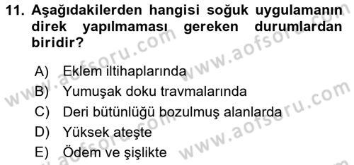 Yaşlı Bakımı İlke Ve Uygulamaları Dersi 2024 - 2025 Yılı Yaz Okulu Sınav Soruları 11. Soru