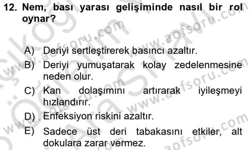 Yaşlı Bakımı İlke Ve Uygulamaları Dersi 2025 - 2026 Yılı (Vize) Ara Sınav Soruları 12. Soru